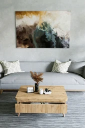 kolexonline Berlin Akıllı Orta Sehpa Akıllı Masa Çekmeceli Çam Renk thumbnail 3