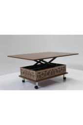 kolexonline Akıllı Sihirli Sehpa 3 Kadameli Tekerli Ceviz thumbnail 3