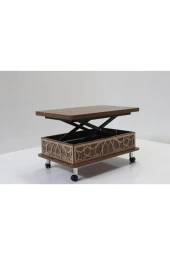 kolexonline Akıllı Sihirli Sehpa 3 Kadameli Tekerli Ceviz thumbnail 4