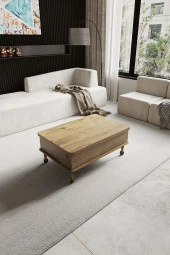 kolexonline Nino Akıllı Sehpa Tekerli Ayaklı Yemek Masası Çalışma Masası Çam Renk thumbnail 1