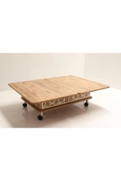 kolexonline Çam Renk Akıllı Açılabilir Sehpa 3 Kademeli Tekerli thumbnail 4