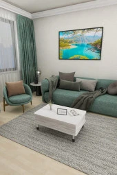 kolexonline Desensiz 3 Kademeli Tekerli Akıllı Sihirli Sehpa Antik Beyaz Renk thumbnail 2