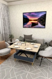 kolexonline Desensiz 3 Kademeli Akıllı Sihirli Sehpa Alaska Antrasit Renk thumbnail 2