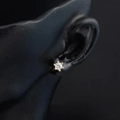 Altı Tırnaklı Model Tek Taş Altın Küpe thumbnail 2