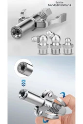 Depolife Mandallı Kilitlemeli Gres Pompası Kelebek Gres Yağı Basma Doldurma Tabancası thumbnail 1