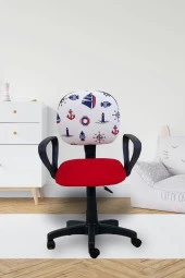 Çocuk Oyun Faaliyet Ofis Sandalyesi Koltuğu Kırmızı Denizci thumbnail 1