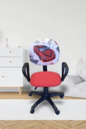 Depolife Çocuk Oyun Faaliyet Ofis Sandalyesi Koltuğu Kırmızı Arabalı - 1