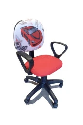 Depolife Çocuk Oyun Faaliyet Ofis Sandalyesi Koltuğu Kırmızı Arabalı - 2