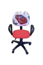 Depolife Çocuk Oyun Faaliyet Ofis Sandalyesi Koltuğu Kırmızı Arabalı - 3