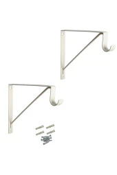 Depolife 25x25cm Metal Braket Raf Tutucu Fortmanto Demiri Askılık Borusu Takılabilir Duvar Montajlı 2 Adet - 1