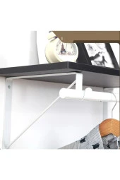 Depolife 20x20cm Metal Braket Raf Tutucu Fortmanto Demiri 25mm Askılık Borusu Takılabilir Montajlı 2li Set - 2