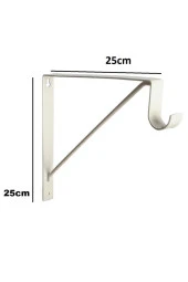 Depolife 25x25cm Metal Braket Raf Tutucu Fortmanto Demiri Askılık Borusu Takılabilir Duvar Montajlı 2 Adet - 3