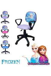 Depolife Karlar Ülkesi Frozen Ofis Çalışma Faliyet Koltuğu Çocuk Odası Ders Sandalyesi Yükseklik Ayarlı Döner - 2