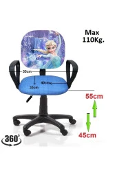 Depolife Karlar Ülkesi Frozen Ofis Çalışma Faliyet Koltuğu Çocuk Odası Ders Sandalyesi Yükseklik Ayarlı Döner thumbnail 3