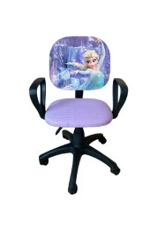 Depolife Frozen Desenli Çocuk Çalışma Koltuğu Karlar Ülkesi Çocuk Odası Ofis Sandalyesi Tekerlekli Amortisör - 1