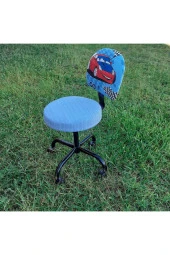 Depolife Araba Ralli Desenli Çocuk Ders Çalışma Oyun Faliyet Koltuğu Çocuk Odası Için Koltuk Mavi thumbnail 1