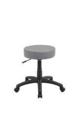 Ofis Kasiyer Taburesi Tekerlekli Deri Döşeme Oturak Eczane Laboratuvar Çalışma Koltuğu Acık Gri thumbnail 1