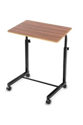 Depolife Notebook Laptop Bilgisayar Çalışma Masası Eğim Yükseklik Ayarlı Tekerlekli Servis Sehpası Ceviz thumbnail 1