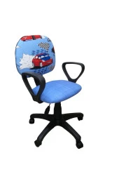 Depolife Çocuk Odası Ders Çalışma Ofis Koltuğu Yarış Arabası Desenli - 1