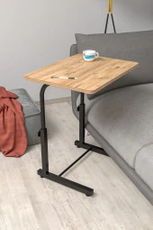 Depolife Yükseklik Ayarlı Laptop Sehpası Kahvaltı Ders Çalışma Bilgisayar Ofis Yemek Çocuk Masası Metal Ayak - 1