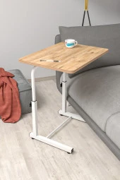 Depolife Yükseklik Ayarlı Laptop Sehpası Kahvaltı Ders Çalışma Bilgisayar Ofis Yemek Çocuk Masası Metal Ayak - 1