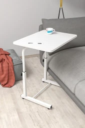 Depolife Yükseklik Ayarlı Laptop Sehpası Kahvaltı Ders Çalışma Bilgisayar Ofis Yemek Çocuk Masası Metal Ayak - 1