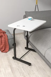 Depolife Yükseklik Ayarlı Laptop Sehpası Kahvaltı Ders Çalışma Bilgisayar Ofis Yemek Çocuk Masası Metal Ayak - 1