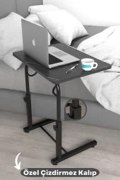 Depolife Eğim Yükseklik Ayarlı Laptop Sehpası Kahvaltı Ders Çalışma Bilgisayar Ofis Yemek Masası Metal Ayak - 1