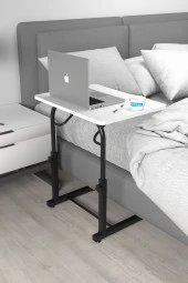 Depolife Eğim Yükseklik Ayarlı Laptop Sehpası Kahvaltı Ders Çalışma Bilgisayar Ofis Yemek Masası Metal Ayak - 2