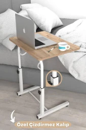 Depolife Eğim Yükseklik Ayarlı Laptop Sehpası Kahvaltı Ders Çalışma Bilgisayar Ofis Yemek Masası Metal Ayak - 1