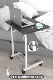 Depolife Eğim Yükseklik Ayarlı Laptop Sehpası Kahvaltı Ders Çalışma Bilgisayar Masası Metal Ayak Tekerlekli thumbnail 3