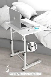 Depolife Eğim Yükseklik Ayarlı Laptop Sehpası Kahvaltı Ders Çalışma Bilgisayar Ofis Yemek Masası Metal Ayak - 3