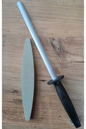 bıçak bileme oval masat ve bileme taşı satır nacak bileme Yassı 37cm masat tırpan taşı seti - 1