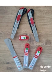Depolife Metal Falçata 2 adet ve 30 adet falçata yedek bıçağı seti GFB maket bıçağı 0.5mm - 2