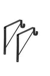 Depolife Metal Braket Raf Tutucu Demiri Askılık Borusu Takılabilir Duvar Montajlı Siyah Renk 25x25cm. - 1