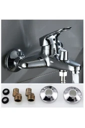 Depolife Banyo Duş Bataryası Mix Sıcak Soğuk Banyo Çeşmesi Prinç Tasarruflu Armatür - 1