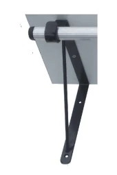 Depolife Metal Braket Raf Tutucu Demiri Askılık Borusu Takılabilir Duvar Montajlı Siyah Renk 25x25cm. - 2