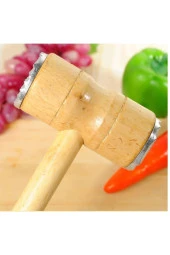 Depolife Et Dövme Çekiç Sebze Yumuşatma Tokmağı Aleminyum Ağızlı Ahşap Tokmak - 2