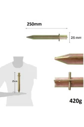 Depolife Kamp Çadırı Kazığı Çelik T Profil Zemin Çivisi 250mm Metal Çadır Kazığı 2li Galveniz Kazık - 2