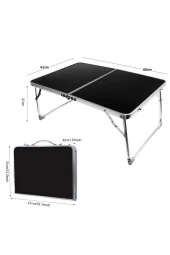 Pratik Katlanır Çantlı Kamp Masası 60x40cm Siyah Laptop Bilgisayar Çalışma Alüminyum - 3