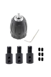 Depolife Anahtarsız Supra Plastik Mandren Otomatik Mandrel Okul Proje Hobi 3lü Motor Mil Kaplinli 3/8mm 10mm - 1