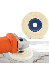 Depolife 115mm Koyun Yünü Keçe Disk Naturel Yün Keçe Polisaj Parlatma Avuç Taşlama Uyumlu - 2