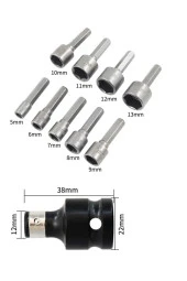 Depolife Somun Sökme Sıkma Torklu Makine için 9 adet lokma seti ve bits Adaptör 1/2 Hex - 2