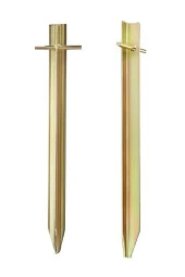 Depolife Kamp Çadırı Kazığı Çelik T Profil Zemin Çivisi 400mm Metal Çadır Kazığı 2li Galveniz Kaplama Kazık - 3