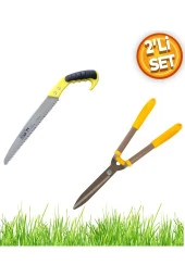Depolife bahçe çim cit makası ağaç dal kesme budama testere seti Ahşap kesme testeresi  2 parça set thumbnail 1