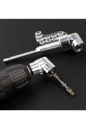 Depolife Köşe Vidalama Delme Kör Nokta Aparatı 1/4 Hex Matkap Adaptörü Kısa Ve Uzun Altıgen Girişli 2li Set thumbnail 1