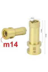 Depolife Mermer Granit Fayans Beton Delme Pancı 14mm Sarı Elmas Karot Vakum Kaynaklı Elmas Karot Sondaj Ucu - 3