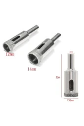 Cam Fayans Mermer Granit Porselen Delme Pancı Boru Tipi Elmas Karot Uç 12mm 16mm 18mm (3LÜ) thumbnail 2