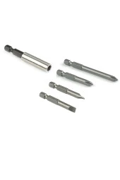 Depolife Mıknatıslı Bits Şaftlı Hızlı Değişim Uzatma Matkap Aparatı Metal Ahşap Düz 4 Adet Bits Uç Seti - 1