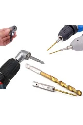 Depolife Altıgen 1/4 Hex Bit Uzatma Adaptörü 5li Titanyum Matkap Ucu Seti Köşe Delme Vidalama Aparatı 6gen thumbnail 3